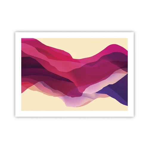 Plakát - Vlny fialové - 70x50 cm