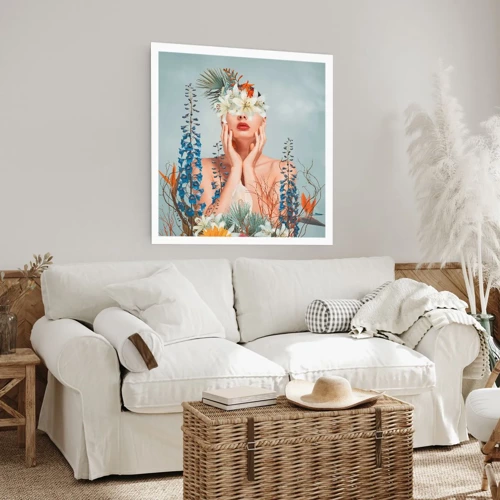 Plakát - Žena – květina - 30x30 cm