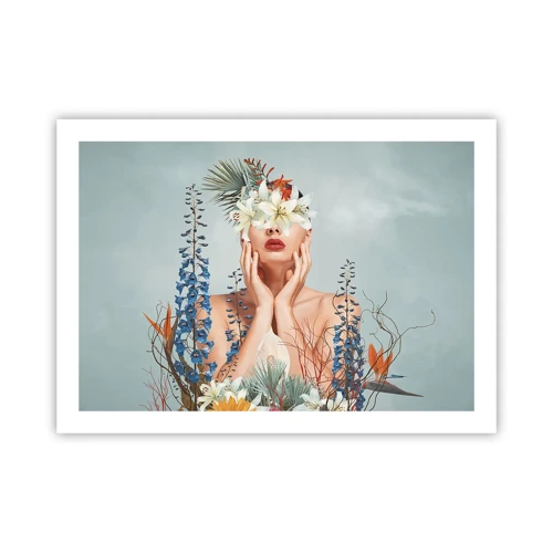 Plakát - Žena – květina - 70x50 cm