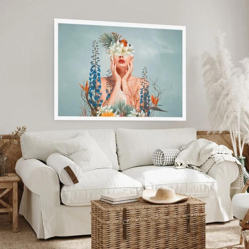 Plakát - Žena – květina - 91x61 cm