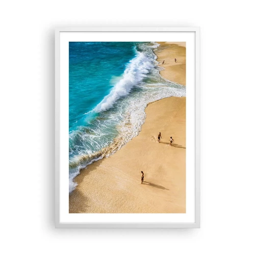 Plakát v bílém rámu - A pak slunce, pláž… - 50x70 cm