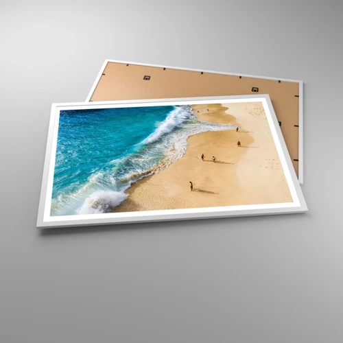 Plakát v bílém rámu - A pak slunce, pláž… - 91x61 cm