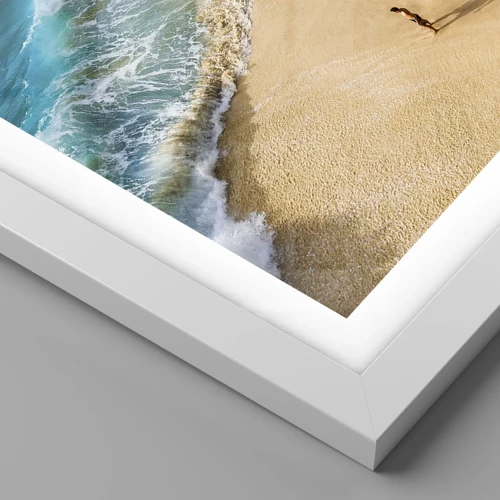 Plakát v bílém rámu - A pak slunce, pláž… - 91x61 cm