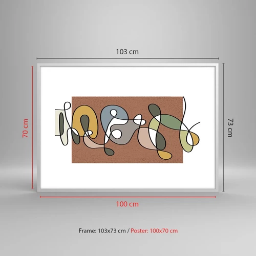 Plakát v bílém rámu - Abstrakce, která stojí za úsměv - 100x70 cm