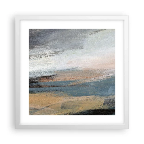 Plakát v bílém rámu - Abstrakce: severní krajina - 40x40 cm