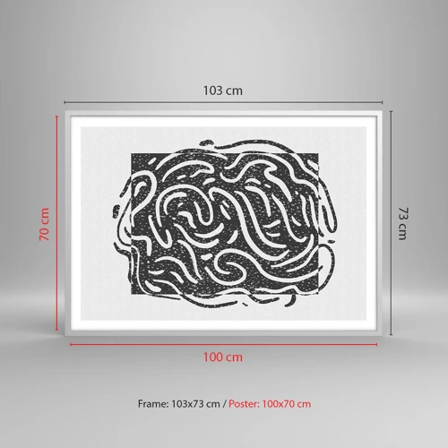 Plakát v bílém rámu - Abstrakce: tanec radosti - 100x70 cm