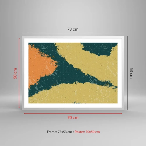 Plakát v bílém rámu - Abstrakce – zpomalený pohyb - 70x50 cm