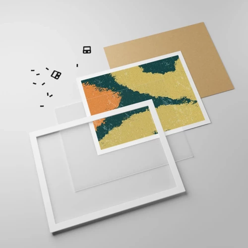 Plakát v bílém rámu - Abstrakce – zpomalený pohyb - 70x50 cm
