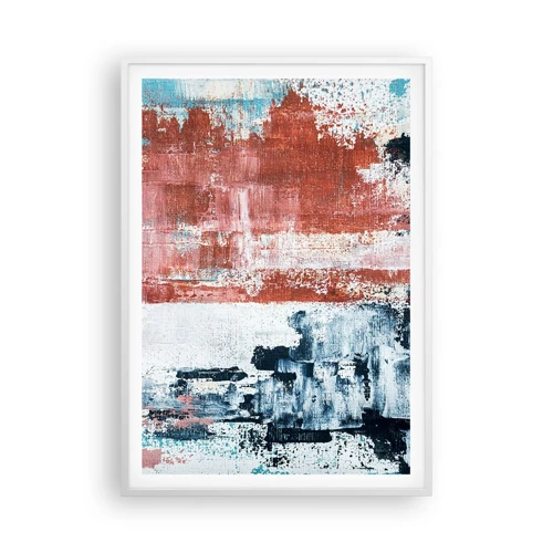 Plakát v bílém rámu - Abstraktní půl na půl - 70x100 cm
