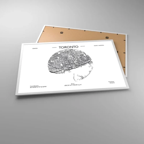 Plakát v bílém rámu - Anatomie Toronta - 91x61 cm