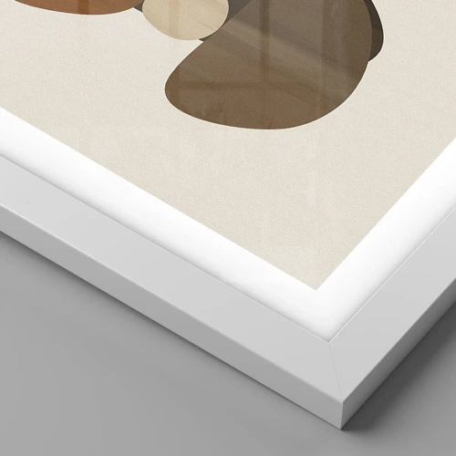 Plakát v bílém rámu - Bronzová kompozice - 30x30 cm