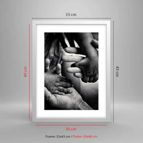 Plakát v bílém rámu - Být člověkem - 30x40 cm