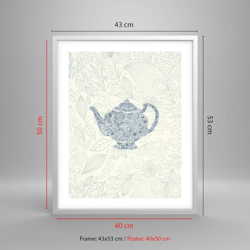 Plakát v bílém rámu - Čajové kouzlo - 40x50 cm