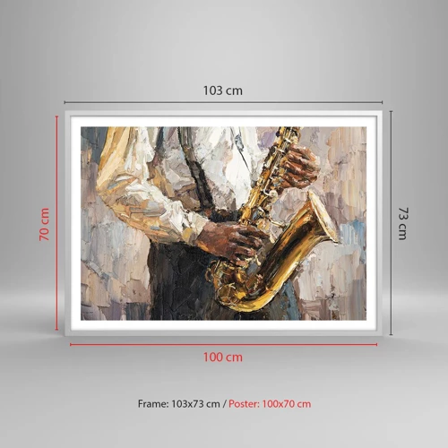 Plakát v bílém rámu - Čas na sólovou hru - 100x70 cm