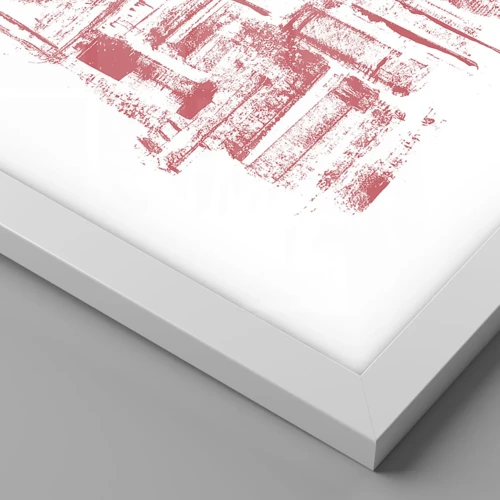 Plakát v bílém rámu - Červené město - 50x70 cm