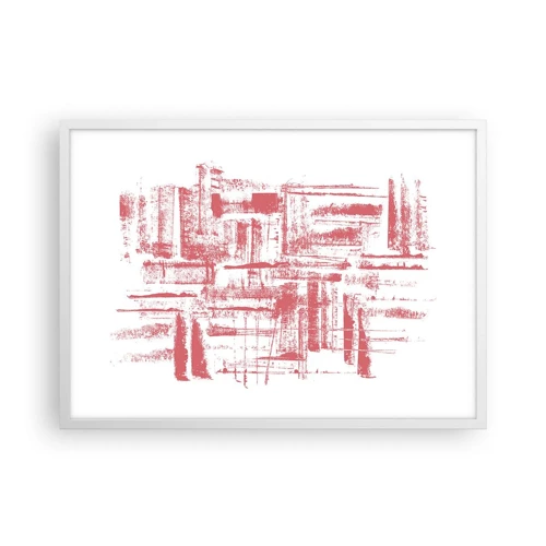 Plakát v bílém rámu - Červené město - 70x50 cm