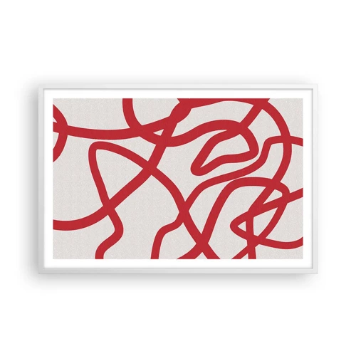 Plakát v bílém rámu - Červené na bílém - 91x61 cm