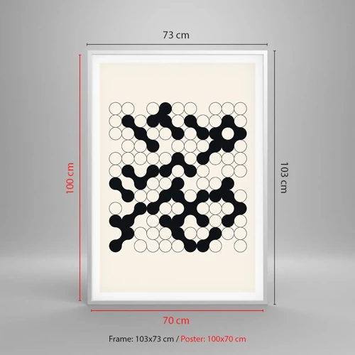 Plakát v bílém rámu - Čínská hra – variace - 70x100 cm