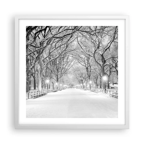 Plakát v bílém rámu - Čtyři roční období – zima - 50x50 cm