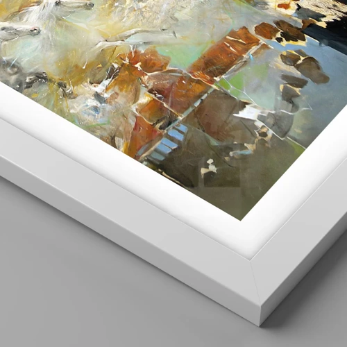 Plakát v bílém rámu - Cválá světlem - 40x50 cm