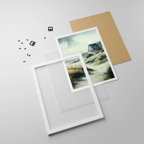 Plakát v bílém rámu - Daleko od shonu - 50x70 cm