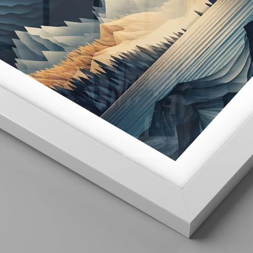 Plakát v bílém rámu - Dokonalá horská krajina - 91x61 cm