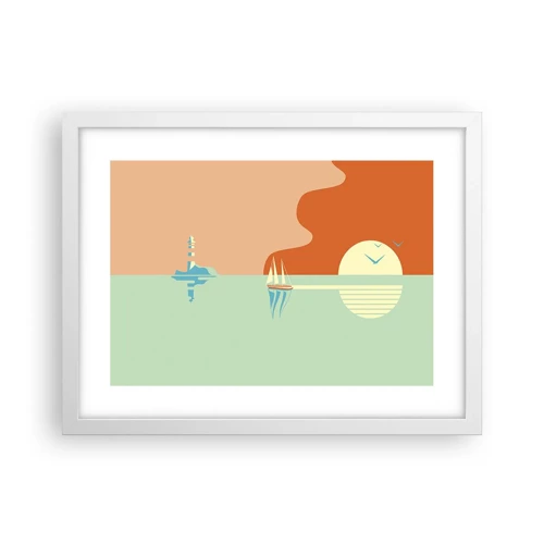 Plakát v bílém rámu - Dokonalá mořská krajina - 40x30 cm