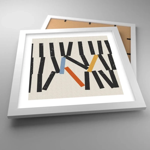 Plakát v bílém rámu - Domino – kompozice - 30x30 cm