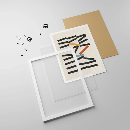 Plakát v bílém rámu - Domino – kompozice - 30x40 cm