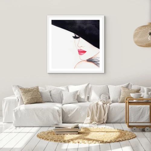 Plakát v bílém rámu - Elegance a smyslnost - 50x50 cm
