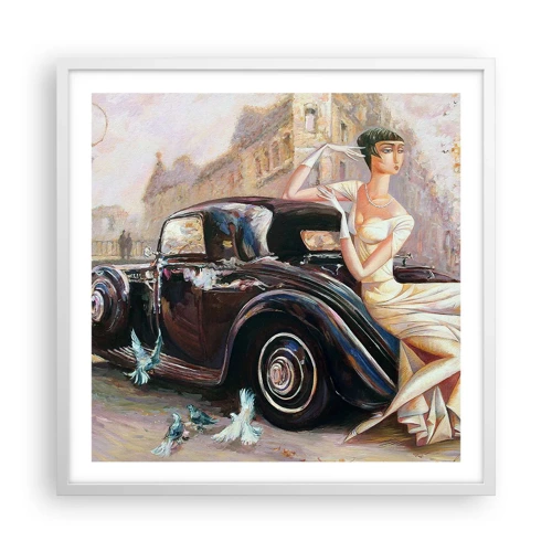 Plakát v bílém rámu - Elegance v retro stylu - 60x60 cm