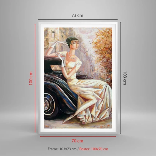 Plakát v bílém rámu - Elegance v retro stylu - 70x100 cm