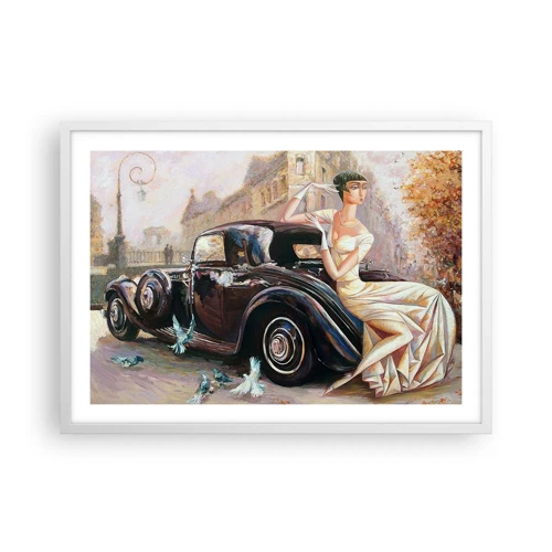 Plakát v bílém rámu - Elegance v retro stylu - 70x50 cm