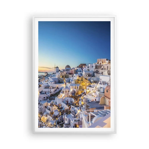 Plakát v bílém rámu - Esence Řecka - 70x100 cm
