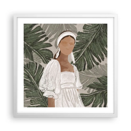 Plakát v bílém rámu - Exotický portrét - 50x50 cm