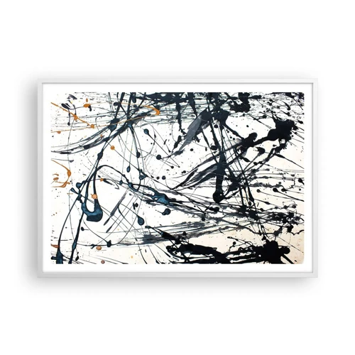 Plakát v bílém rámu - Expresionistická abstrakce - 100x70 cm