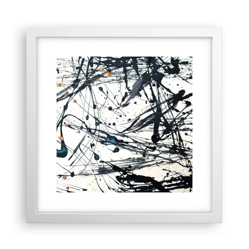 Plakát v bílém rámu - Expresionistická abstrakce - 30x30 cm