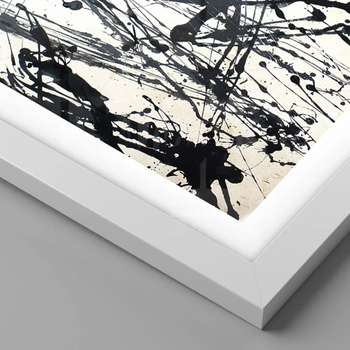 Plakát v bílém rámu - Expresionistická abstrakce - 60x60 cm