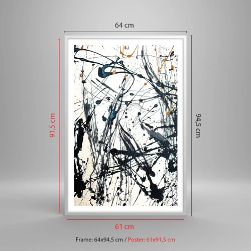 Plakát v bílém rámu - Expresionistická abstrakce - 61x91 cm