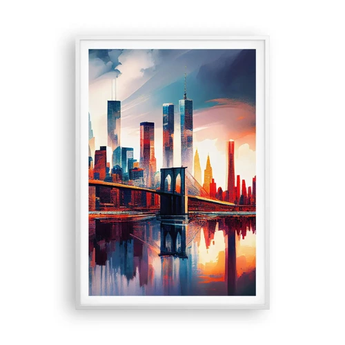 Plakát v bílém rámu - Famózní New York - 70x100 cm