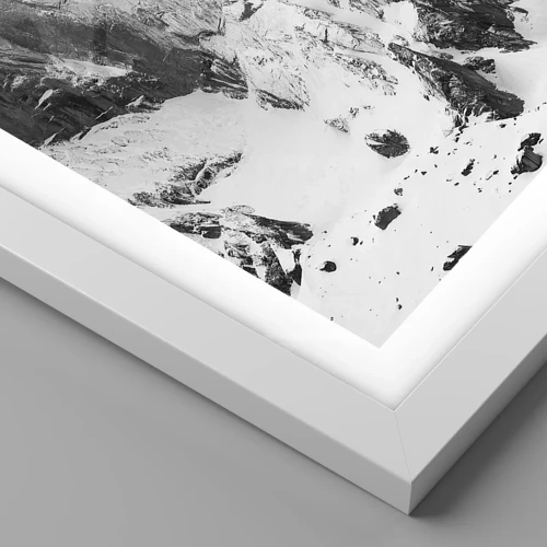 Plakát v bílém rámu - Hrozivý žulový hřeben - 100x70 cm