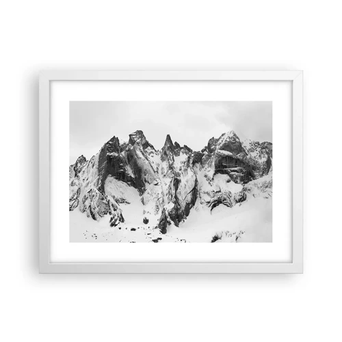 Plakát v bílém rámu - Hrozivý žulový hřeben - 40x30 cm
