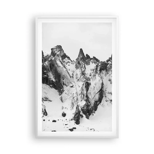 Plakát v bílém rámu - Hrozivý žulový hřeben - 61x91 cm