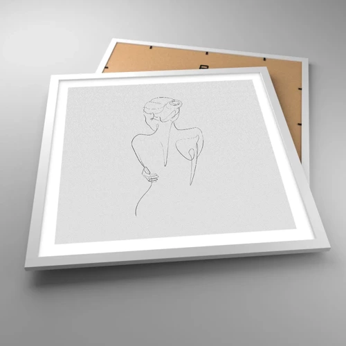 Plakát v bílém rámu - Hudba těla - 50x50 cm