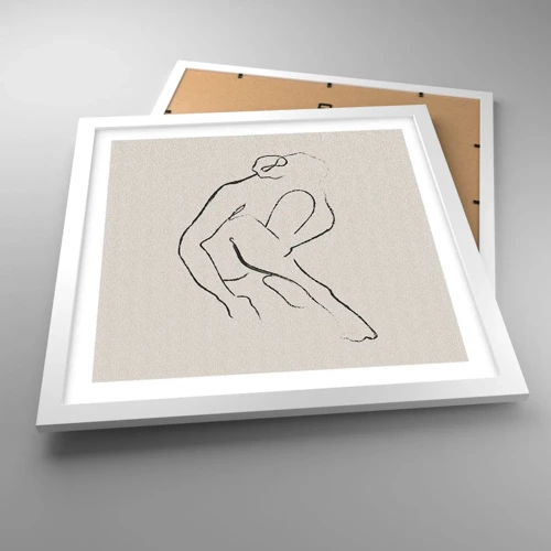 Plakát v bílém rámu - Intimní skica - 40x40 cm