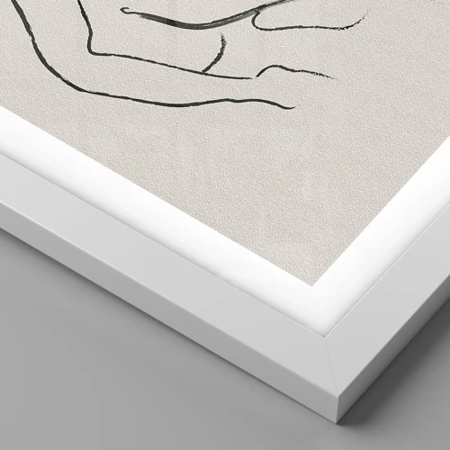 Plakát v bílém rámu - Intimní skica - 40x40 cm