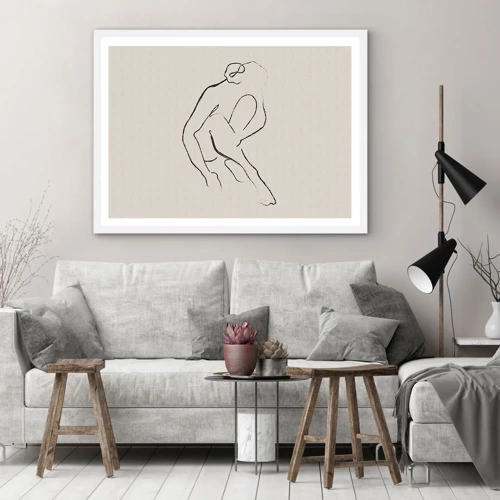 Plakát v bílém rámu - Intimní skica - 50x40 cm