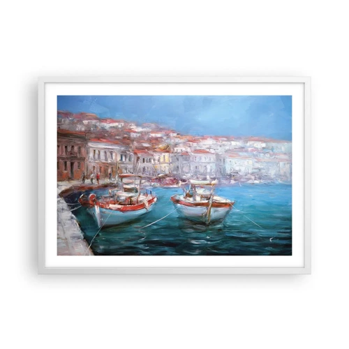 Plakát v bílém rámu - Italský záliv - 70x50 cm