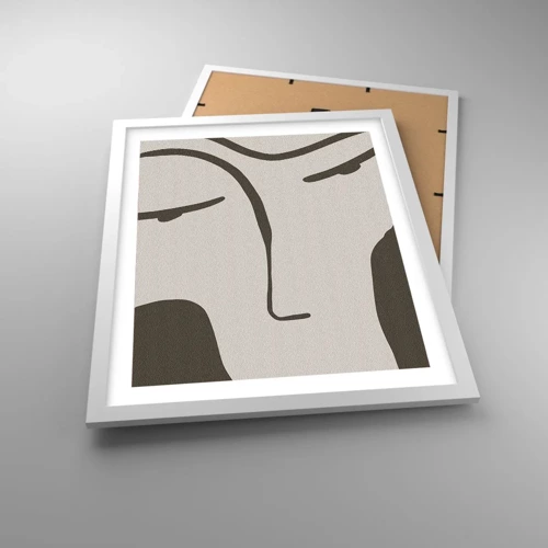 Plakát v bílém rámu - Jako z Modiglianiho obrazu - 40x50 cm
