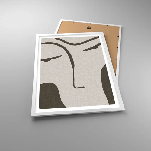 Plakát v bílém rámu - Jako z Modiglianiho obrazu - 50x70 cm